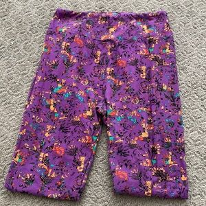 Purple floral print leggings